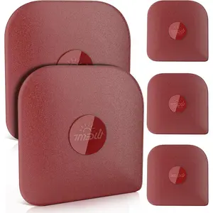 Pan Scraper, 5 count Pot Scraper, Pan Scraper Plastic, Multifunctional Scraper Tool for Kitchen, Non-Slip,  Safe, High Heat Resistant-Red