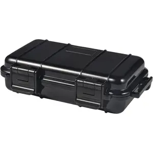 Dry Box, Shockproof Waterproof Box Case Waterproof Box Container with 2 U‑Shape, Container for Cameras, Phones, Camping, Fishing, Hiking(Small-Black)