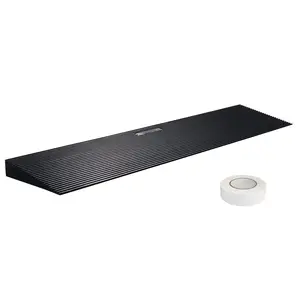 VEVOR 1.2 Rise Cuttable Threshold Ramp for Sweeping Robot, 35.4 Wide Natural Rubber Wheelchair Ramp, Non-Slip Solid Rubber Ramp with Double-Sided Tape for Doorways, Driveways, Bathroom, Smooth Tile