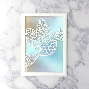 Laser-Cut Dove Religious Christmas Card