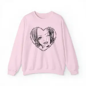 Nana Anime Manga Barbed Wire Heart Unisex Heavy Blend Crewneck Sweatshirt - FREE SHIPPING