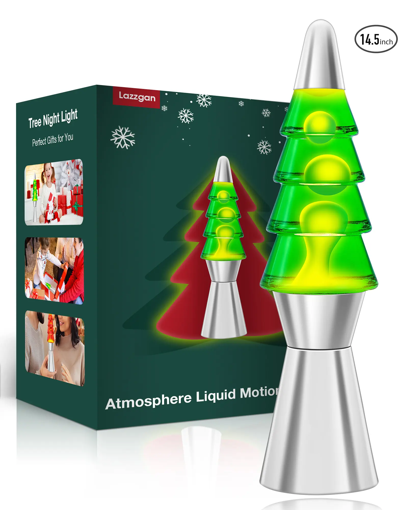 Christmas Tree Liquid Motion Lamp, 14.5 inches Night Lamp Indoor Decorations desk table lamp home decor creative decorative desk lamp decorative atmosphere light