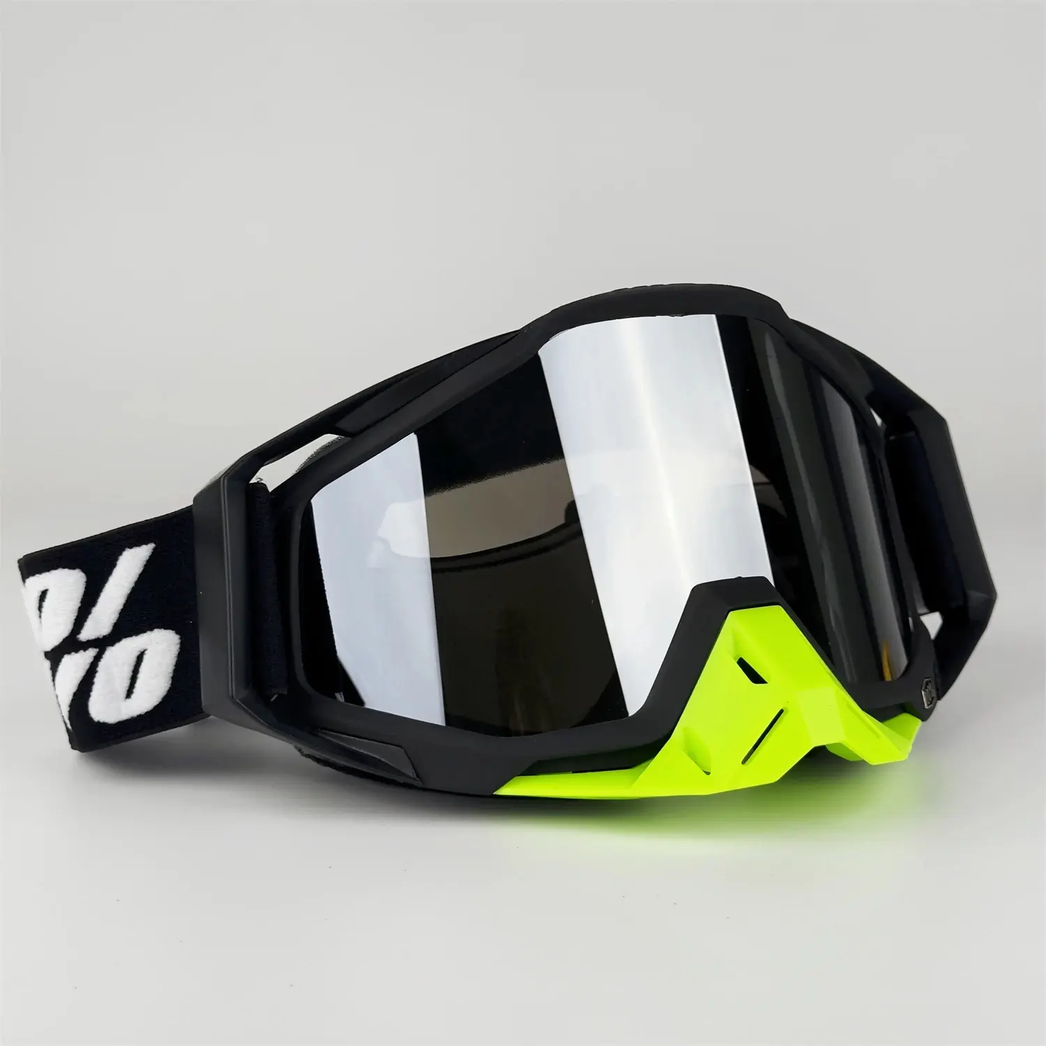 Neon Polarized Motocross Goggles with UV400 Lens - Anti-Fog, Windproof, Sandproof, Helmet-Compatible Protective Eyewear for Dirt Bike, Skiing, Unisex Outdoor Sports