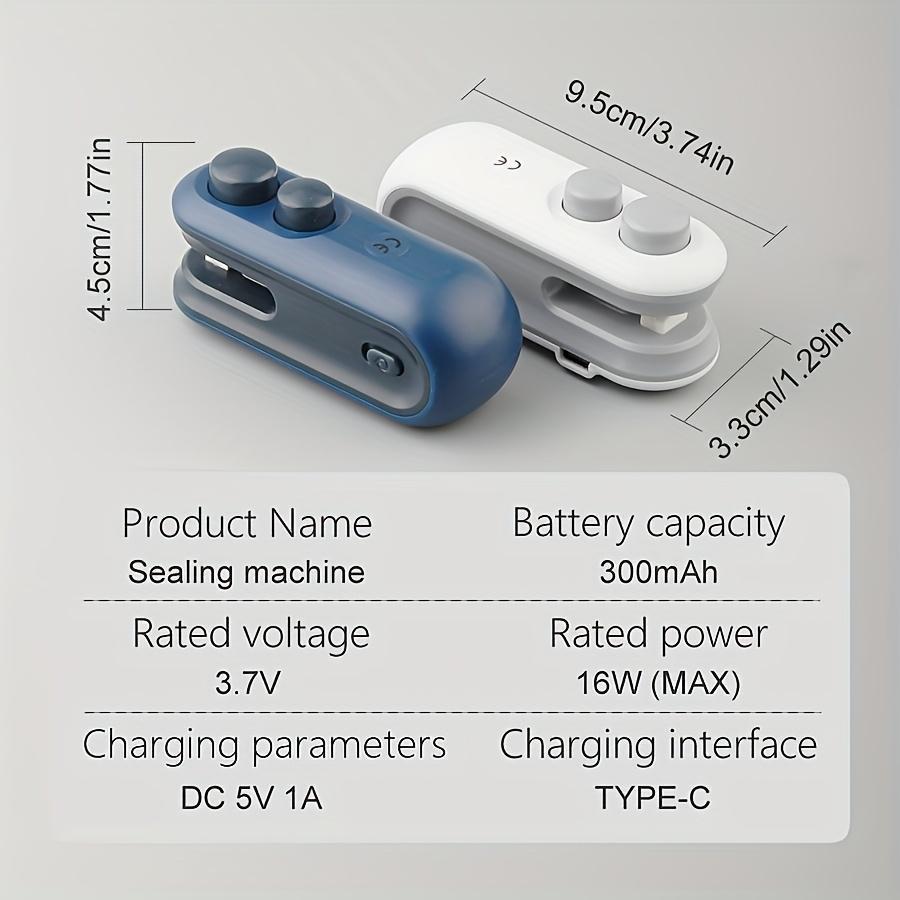 Mini Snack Bag Sealer Machine, Two-In-One Heated USB Rechargeable Snack Bag Sealer, Plastic Electric Heat Sealer, Portable Food Preserver