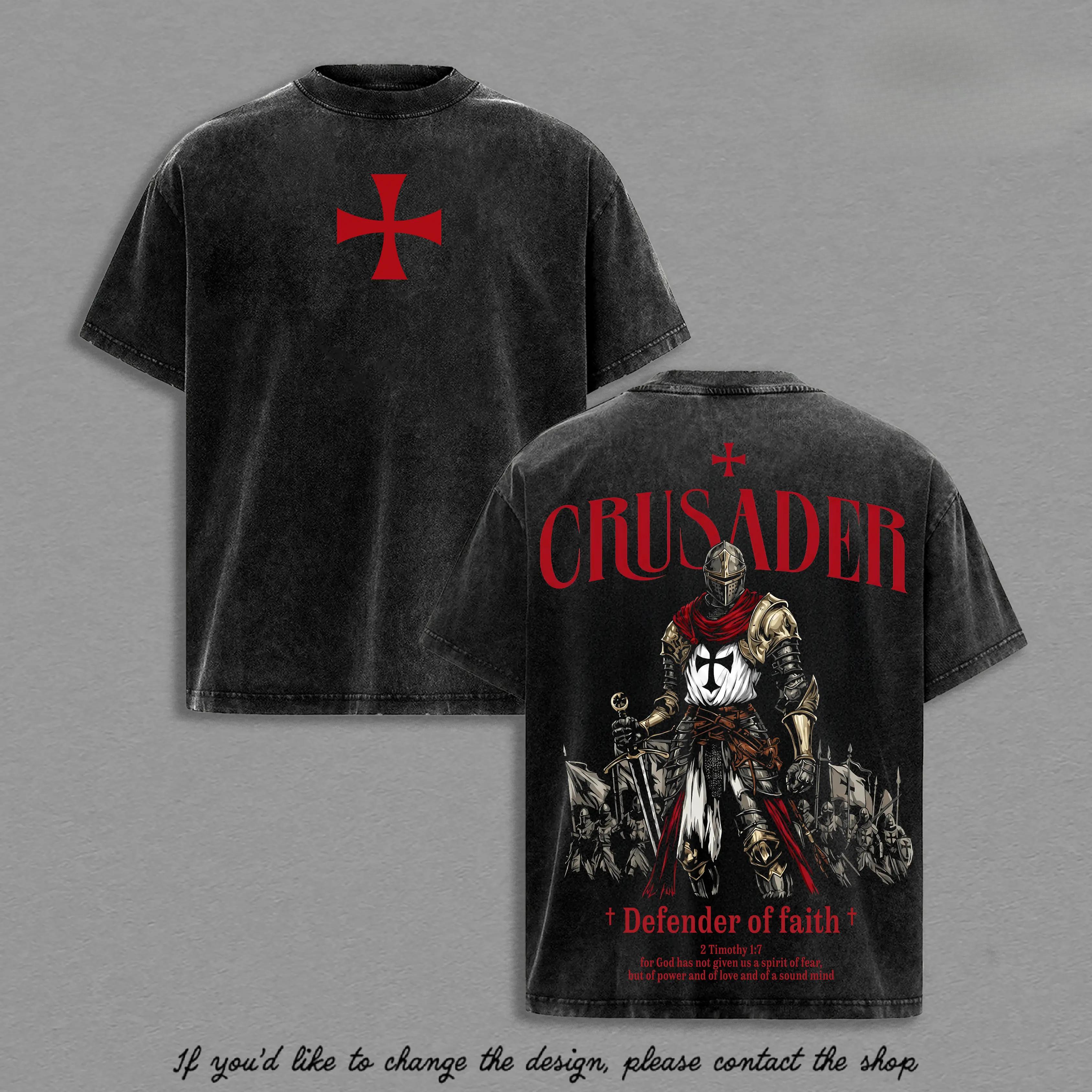 Crusader Defender of Faith Vintage Washed Oversized T-Shirt, 2 Timothy 1:7 Scripture Knight Graphic Tee, Heavy Cotton Medieval Christian Streetwear Top, Unisex Dark Gothic Warrior Shirt Crusader Defender of Faith Vintage Washed Oversized T-Shirt, 2 Timothy 1:7 Scripture Knight Graphic Tee, Heavy Cotton Medieval Christian Streetwear Top, Unisex Dark Gothic Warrior Shirt