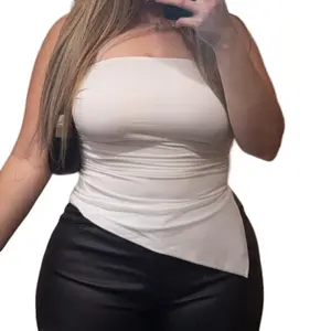 Inspofash Strapless Top Slit for Women - Everyday Use Natalie Tube Top - Womenswear Comfort Minimalist Sleeveless Basic Lady