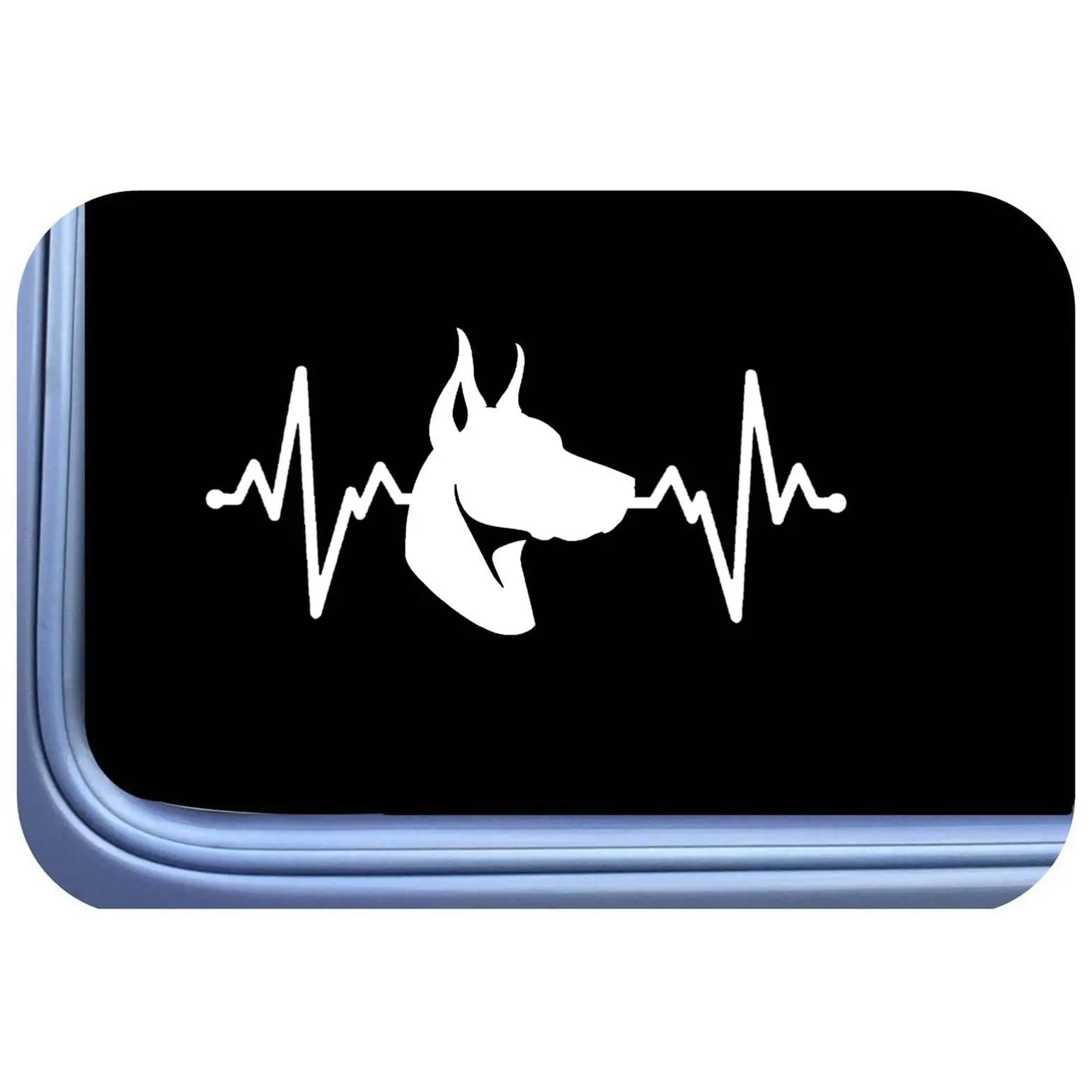 Doberman Heartline Decal os 745 vinyl 8" Sticker dobie pinscher