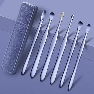 New Beauty Ear Spoon Set, Professional Ear Cleaning Tool Kit, Children & Adults Use, 6-Piece Ear Pick Cleaner Set