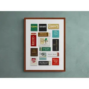 Unframed Chicago Matchbook Poster, Retro Matchbox Wall Art, Trendy Vintage Aesthetic Print for Home Decor UNFRAMED
