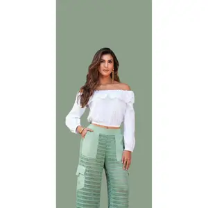 1658 BLUSA COLOMBIANA DELUXE - Premium Fabric Off-Shoulder Blouse for Women's Elegant Style