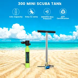 ChikaDIV 0.5L Mini Scuba Tank – A beginner-friendly snorkeling starter essential. Portable and refillable diving gear, ideal for pool practice and beach snorkeling. Designed to help beginners quickly begin their underwater exploration journey.