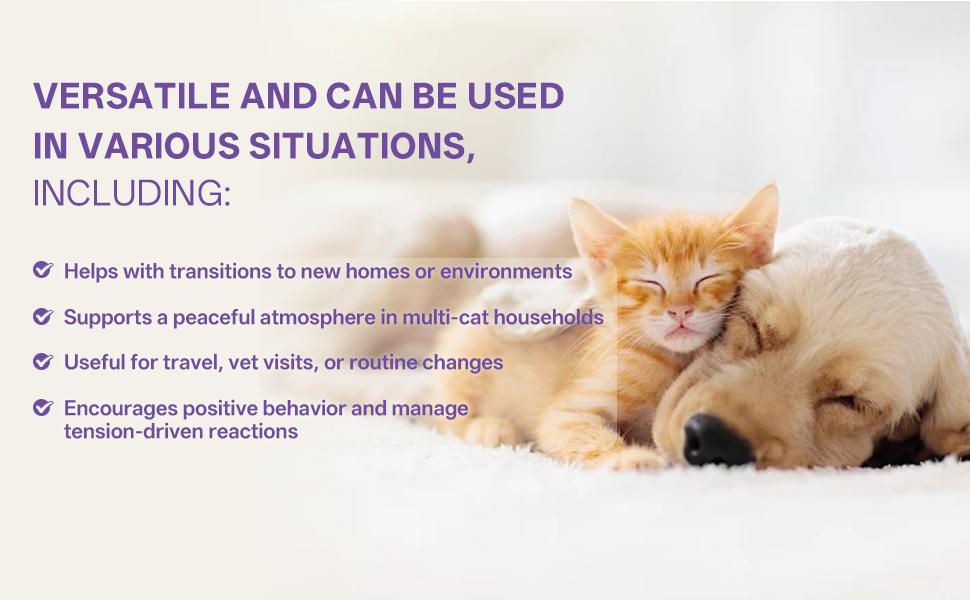 30 Day Cat Calming Plug In Pheromone Diffuser Starter Kit, 48ml*2 - Helps Reduce Common Signs of Stress in Cats & Kittens, Enhanced Calming 30 Day Cat Calming Plug In Pheromone Diffuser Starter Kit, 48ml*2 - Helps Reduce Common Signs of Stress in Cats & Kittens, Enhanced Calming