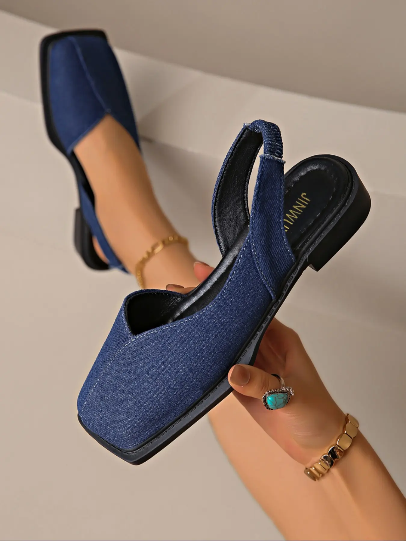 Women's Square Toe Thick Sole Mary Jane Shoes, Comfortable Ankle Strap Design, PU Leather Upper, Rubber Sole, All-Season Wear