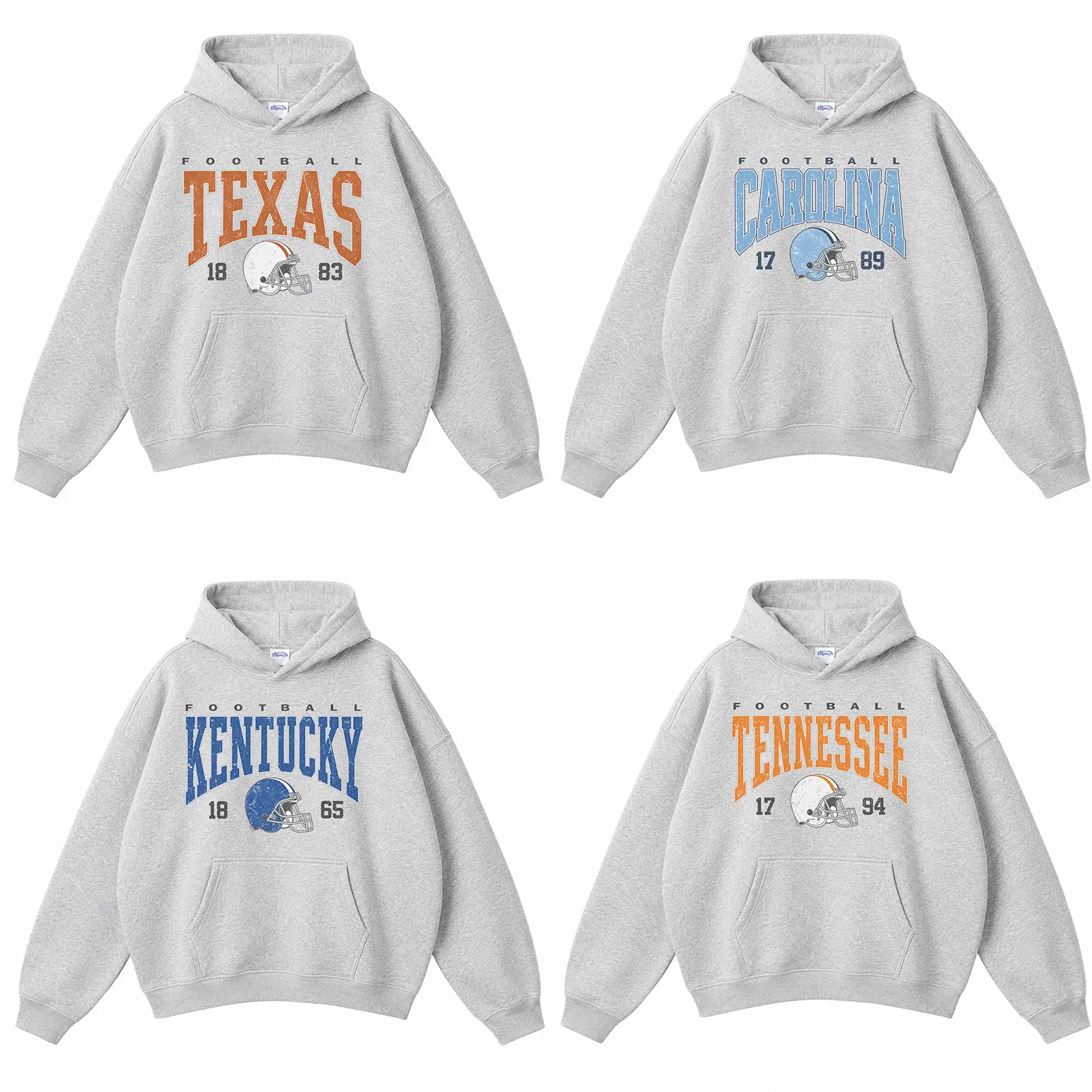 Vintage College Football Hoodie, Retro Helmet Game Day Hoodie, Distressed Varsity Football Pullover, Unisex Fan Hoodie