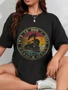 100% Cotton Unisex This Is How I Roll Retro Train Engine Model Track Railroad T-Shirt
