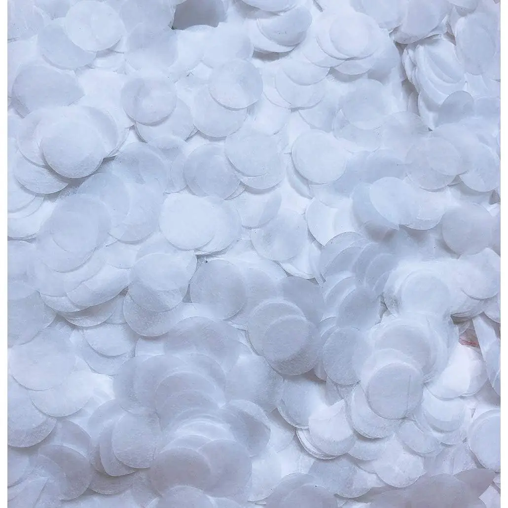 Biodegradable 15mm White Paper Confetti Circles, 5000 Pcs Festive Party Decoration for Wedding, Birthday Table Supplies