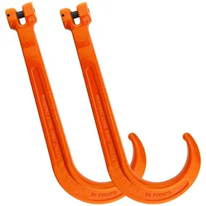 VULCAN Forged Clevis Tow Hook - 15 Inch - Grade 80 - 2 Pack - 7,100 Pound Safe Working Load Heavy Duty