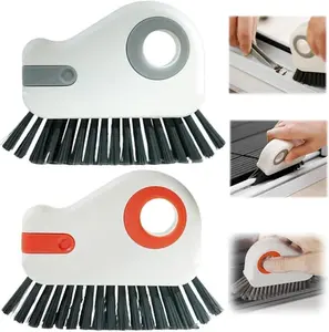 Crevice Cleaning Brush 2PCS with Handle - Plastic, Reusable for Window Track and Sliding Door Cleaning Tools