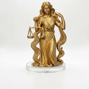 Libra Zodiac Sign 3D Print Collectible Item for Astrology Enthusiasts and Modern Collectors Gold Finish Statue