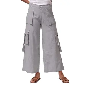 Tulip Calista Womens Cargo Pant in Ticking Stripe