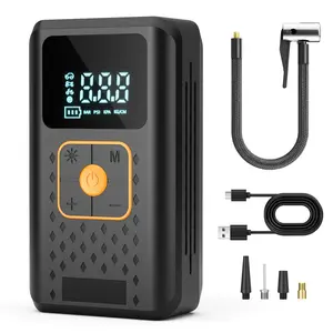 LEIBOO Portable air compressor air pump, 150PSI, 3X fast inflation,  Suitable for inflating balls, bicycles, motorcycles, and car tires - multi-functional auto accessories! Fathers Day Gift! (CE, FCC certified)