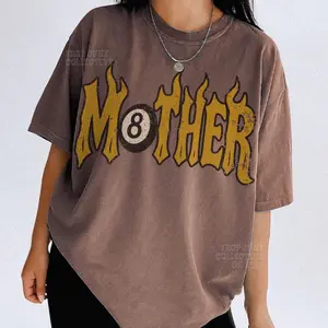 Mother Tee ® Trendy 8 Ball Mother Lucky Mama Shirt Vintage Flames Rad Mom Birthday Gift Moto Edgy Grunge Aesthetic Streetwear