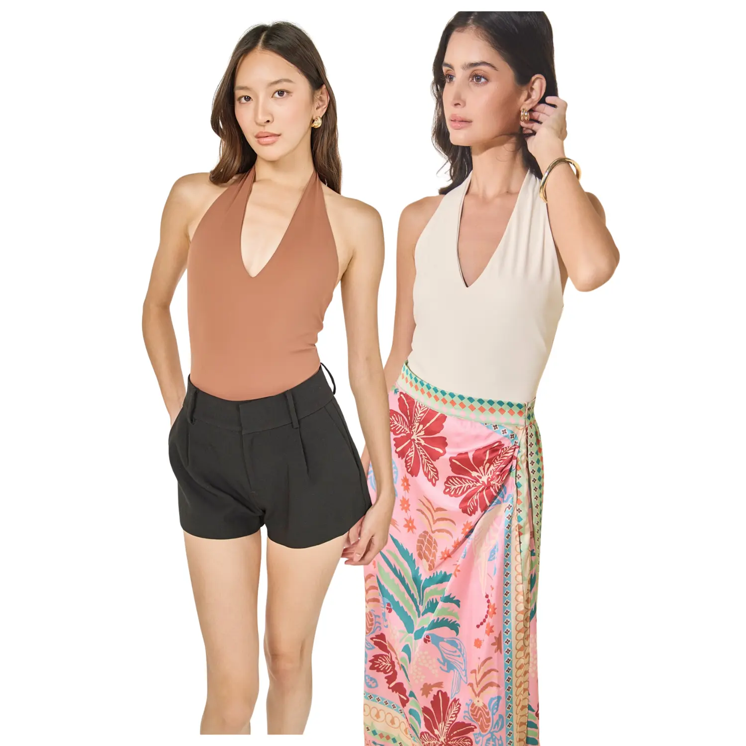 Riviera Plunge Halter Bodysuit