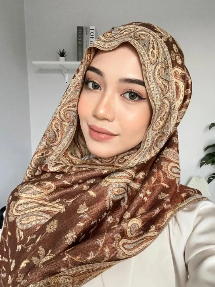 Hijab Scarf Long Pashmina — Lightweight Modest-Fashion Essential Cashmere Shawl Turban Head Wrap