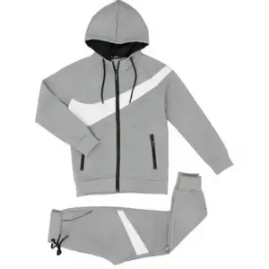 Boys Gray stripe distressed Tracksuit