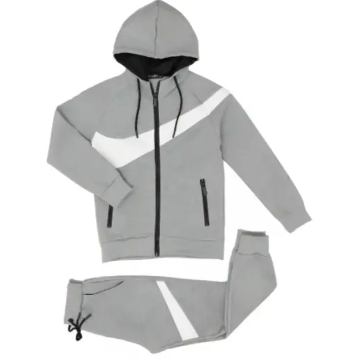 Boys Gray stripe distressed Tracksuit