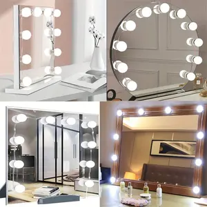 Vanity Mirror Lights, 3 Light Colors, 4-14 LED Bulbs, Dimmable, USB Powered, Lighted Makeup Mirror, Ideal for Bathroom & Dressing Tables, Daily Makeup Lighting, LED Cosmetic Mirror