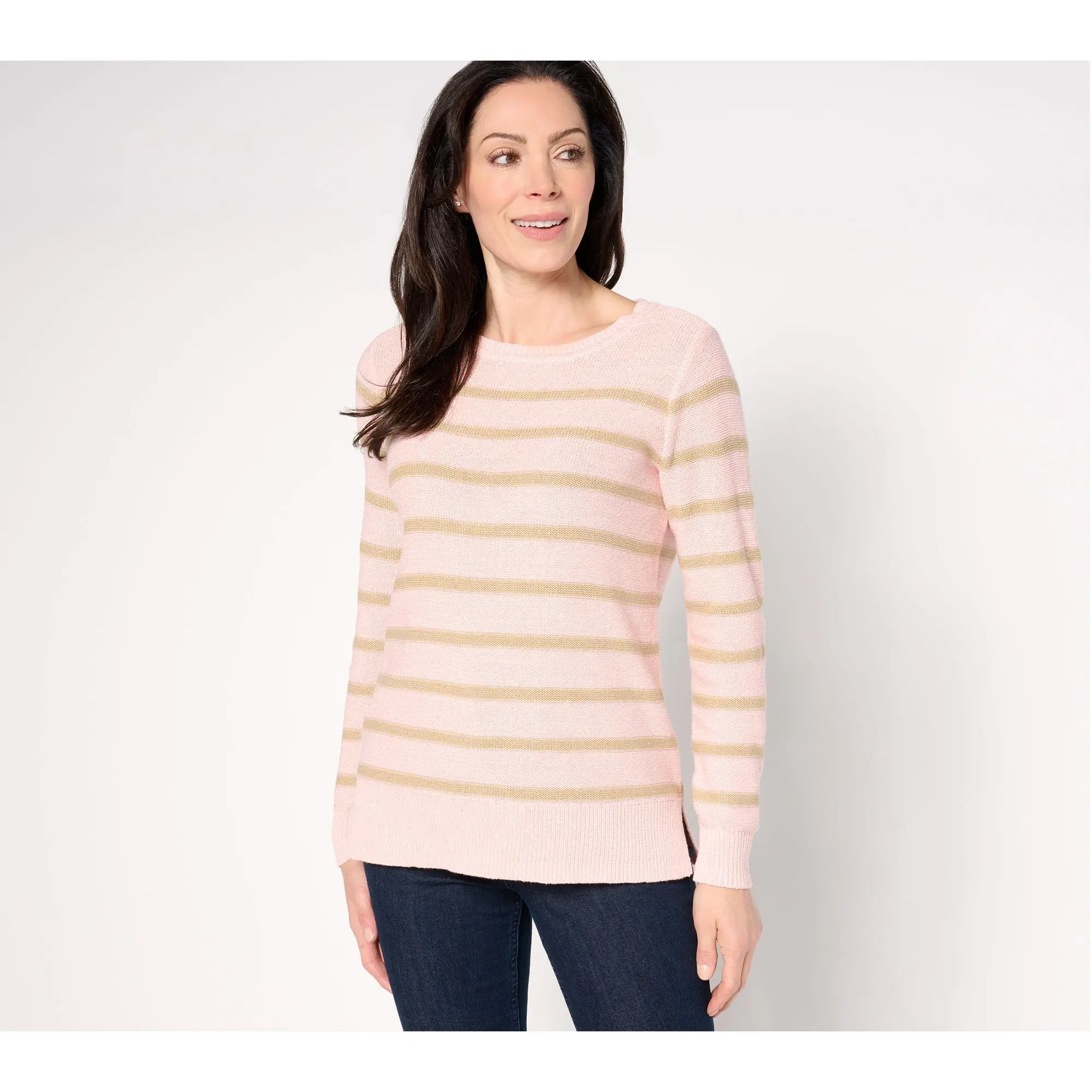 Belle by Kim Gravel Resort Ready Gold Striped Boatneck