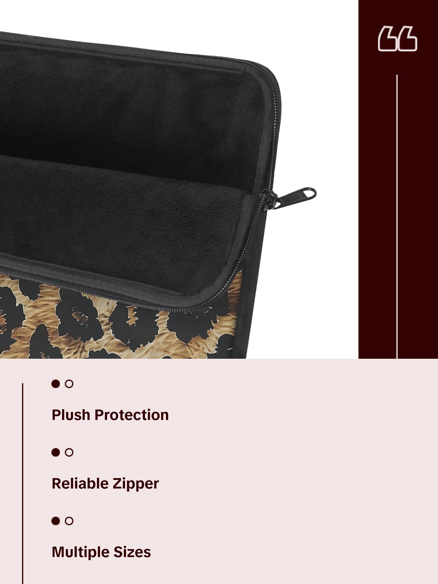 Leopard Print Laptop Sleeve - Soft and Protective