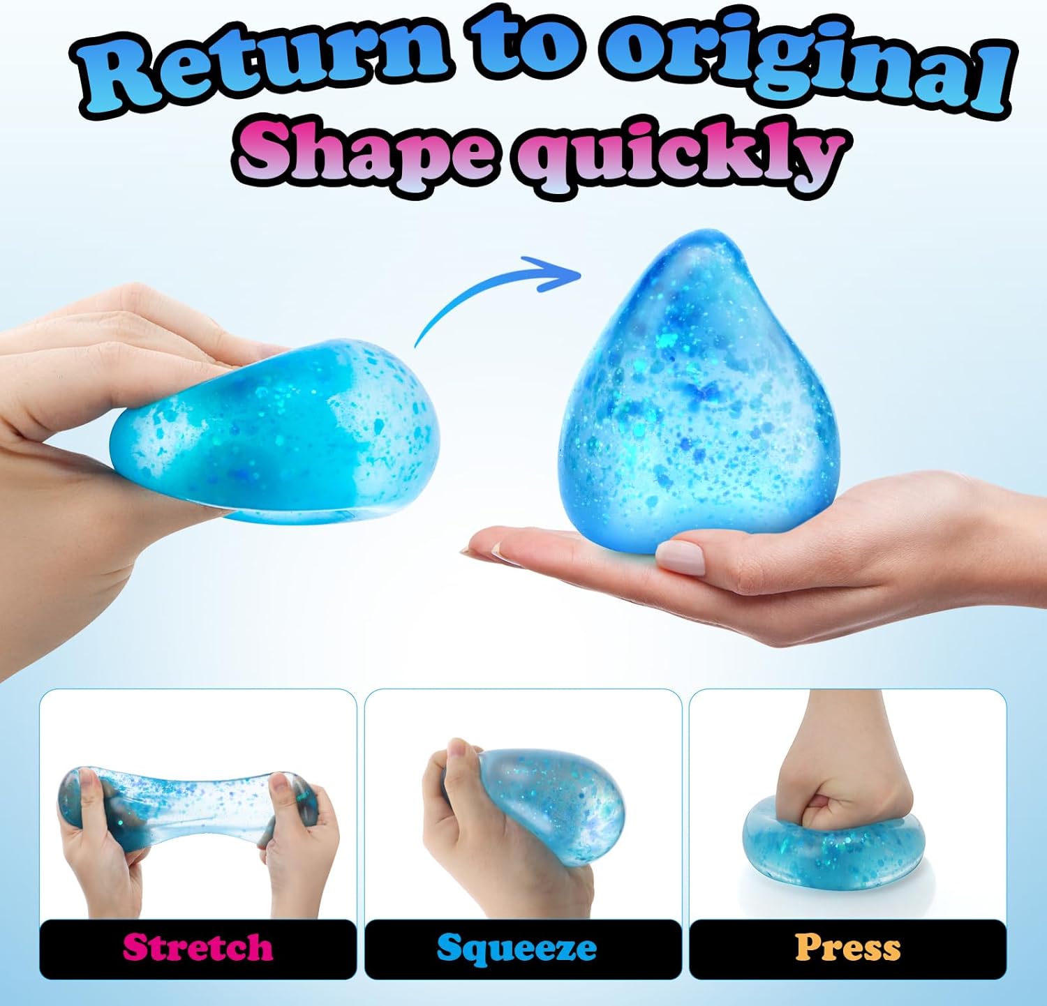 Dream Squishy Drop Stress Balls for Adults Fidget Toys Adults, Fidgets Silicone Sensory Toys for Kids AutismADHD, Easter Bonus Sensory Stress Relief Toys Birthday Day Gifts,