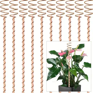 10-Pack Copper Coil Electro-Cultivation (EG) Plant Support Post with 12-inch Antenna - Heavy Duty Copper Coil Horticultural Support Post for High Yield Fruit, Vegetable and Crop Growing, Easy Installation in Gardens, Farms,Orchards to Promote Plant Growth