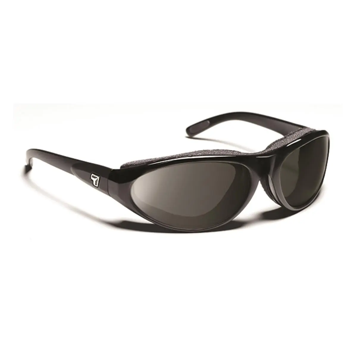 7eye by Panoptx Cyclone Aesthetic Men's Sunglasses - Glossy Black Frame, Sharp View Gray Lenses, Racing Men's Sunglasses