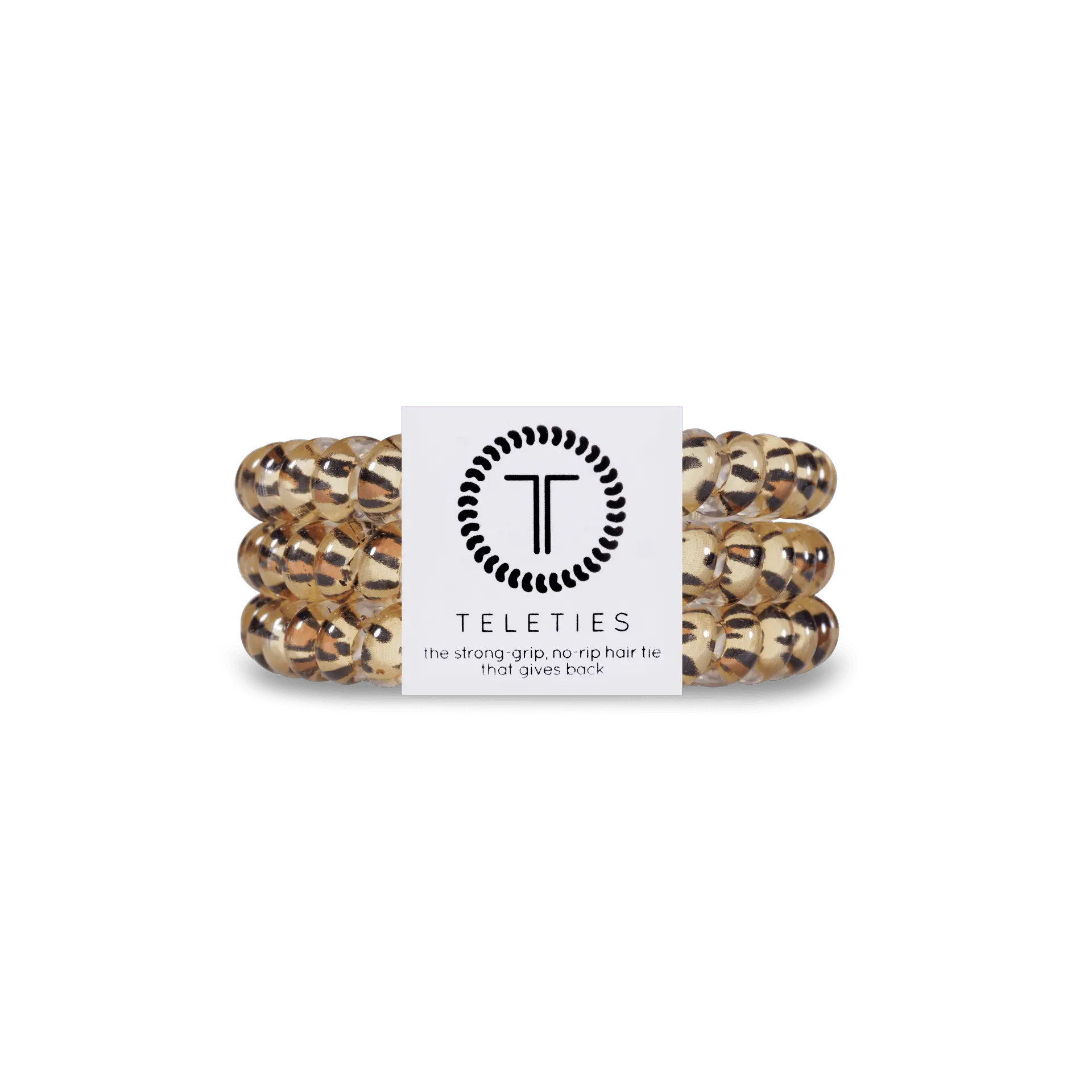 TELETIES - Leopard - Hair Ties - Strong Grip - Pack of Three