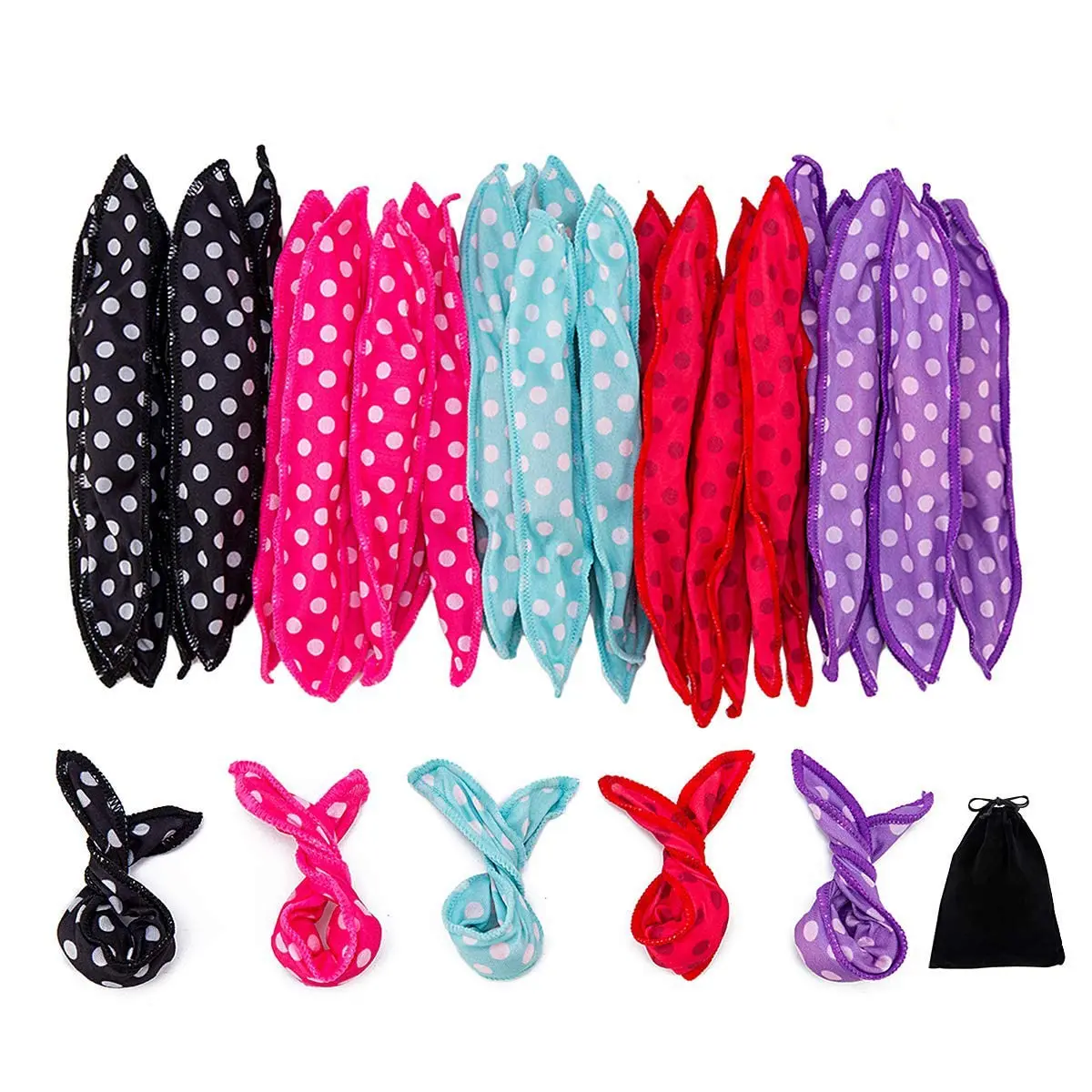 30-Piece Soft Foam Hair Rollers for Overnight Heatless Curls, Flexible No-Damage Pillow Styling Rods with Storage Bag, Heatless Curling Rod, Hair Rods Heatless Curls