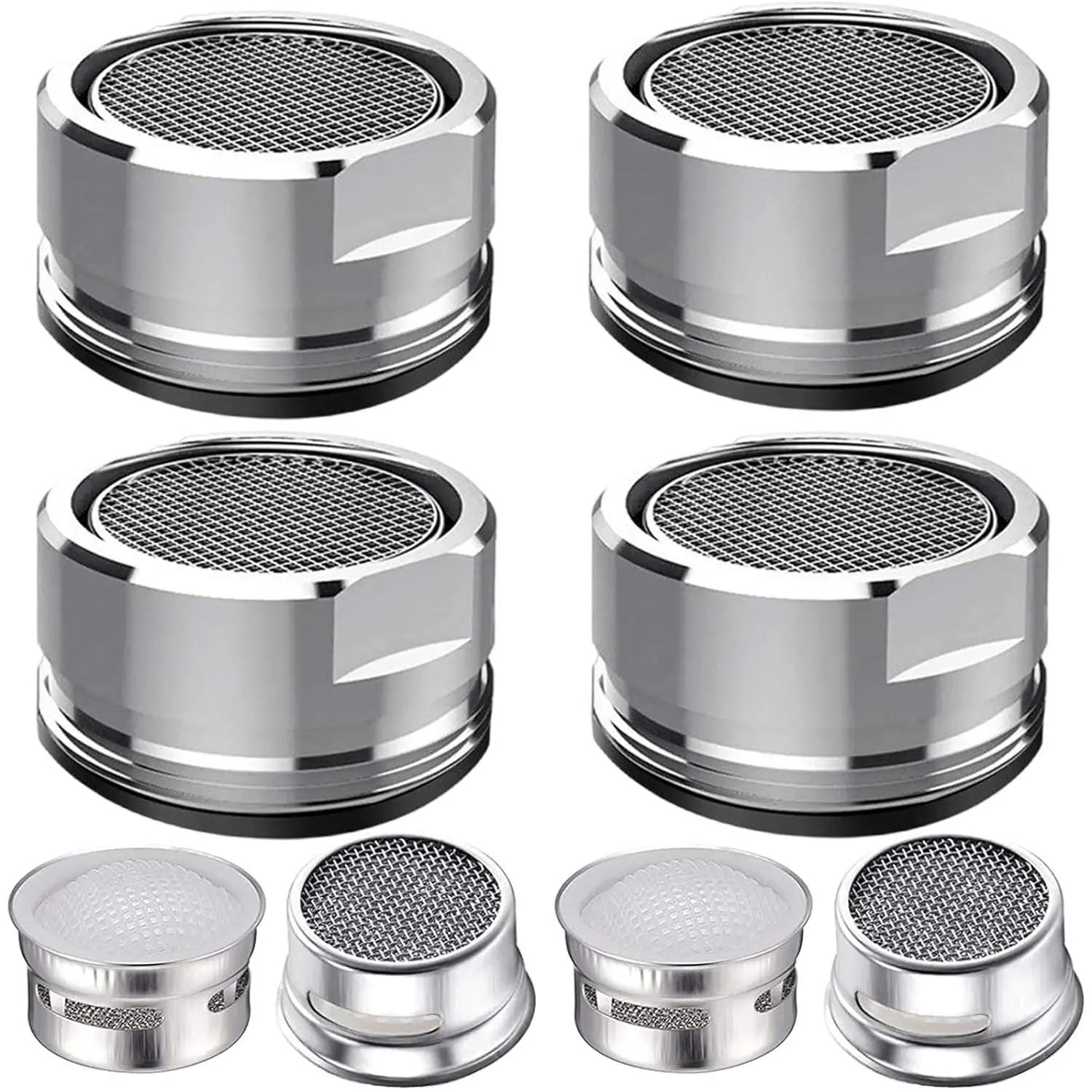 4 count Faucet Aerator 4 Pack Kitchen Sink Aerator   With Brass Housing 15/16 Inch Male Thread Aeratorwith gasket for kitchen and bathroom