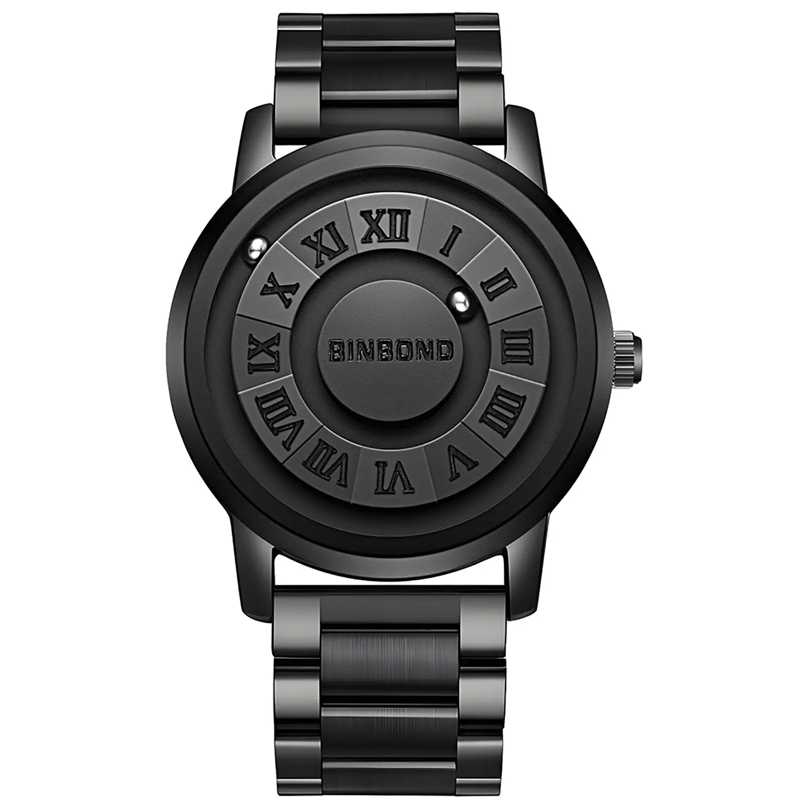 OIDEA Men's Magnetic Quartz Watch - 3 ATM Waterproof, Lensless Face, Roman Numeral Display, Stainless Steel Detachable Strap, Magnetic Ball Pointer, Modern Styling Daily Wear Fashion Accessory, Accessories summerwins