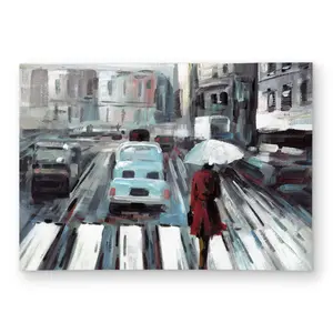 Begin Home Decor C1ROAR57SKKOH6 5 x 7 ft. Abstract Pedestrian Crossing Rectangle Area Rug - Scenic Outdoor Home Decor