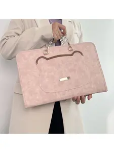 Trendy and versatile 2025 new high-end simple laptop protective case, cute bead chain handbag for commuting