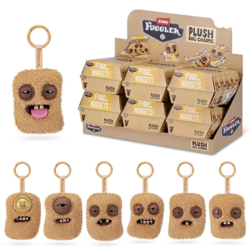 Fuggler Fugg Nuggets 3.5 Inch (6 PACK) by ZURU, Yes, Collectible Figures, Plush Bag Charms, 5 Inch / 12 Cm, Charms For Bags, Trendy Bag Charms