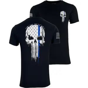 Howitzer Men's Brave Blue Graphic T-Shirt - Casual Military Grunt Style Short Sleeve Top in 100% Cotton