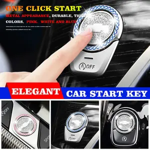 Crystal Car Start Button Cover, One-Button Start Decorative Cap, Chevrolet Interior Decoration Accessories, Car Interior Essentials