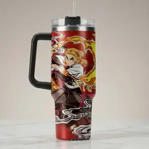 Demon Slayer Stainless Steel Tumbler Tumbler 40oz, Rengoku Tumbler 40oz