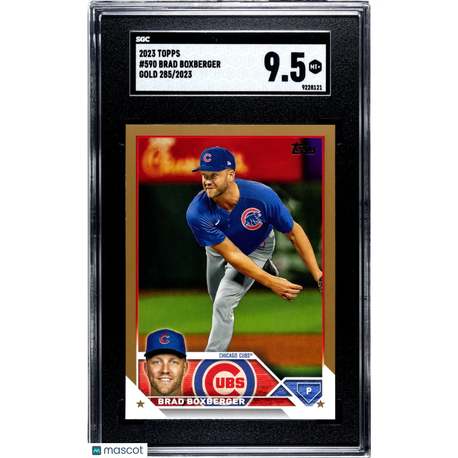 Brad Boxberger SGC 2023 Topps #590 Gold 285/2023 Baseball 9.5