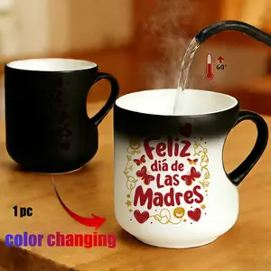 Magic Color Changing Coffee Mug, Heart Handle, Thermosensitive Ceramic, 11 Oz/330 Ml, Mother's Day Gift, Happy Mother's Day Design