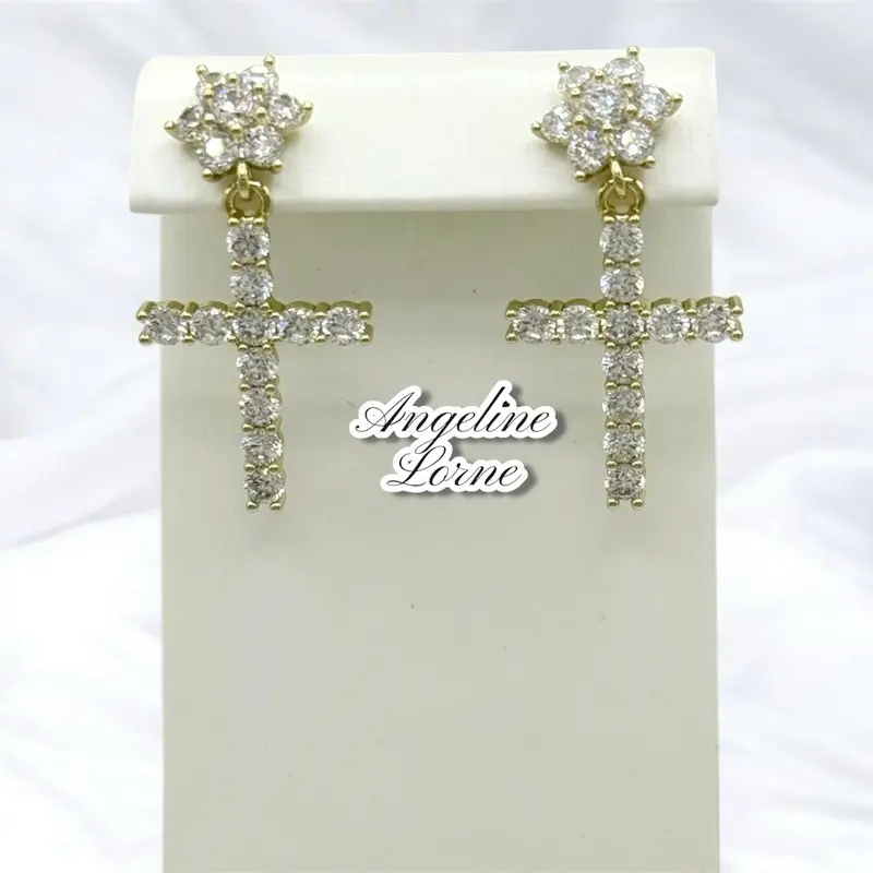 Angeline Lorne Earring   Laminado 14k Capas Oro Real de Alta Calidad
