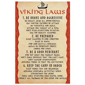 Viking Laws Poster Scandinavian Style Unframed Viking Inspired Christmas Gift Decor Ornaments